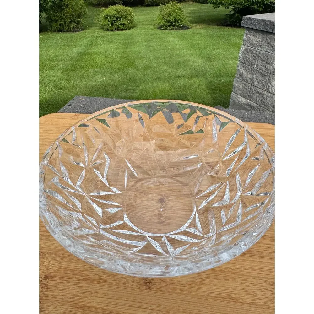 Tiffany & Co Crystal Bowl Faceted Rock Cut 9